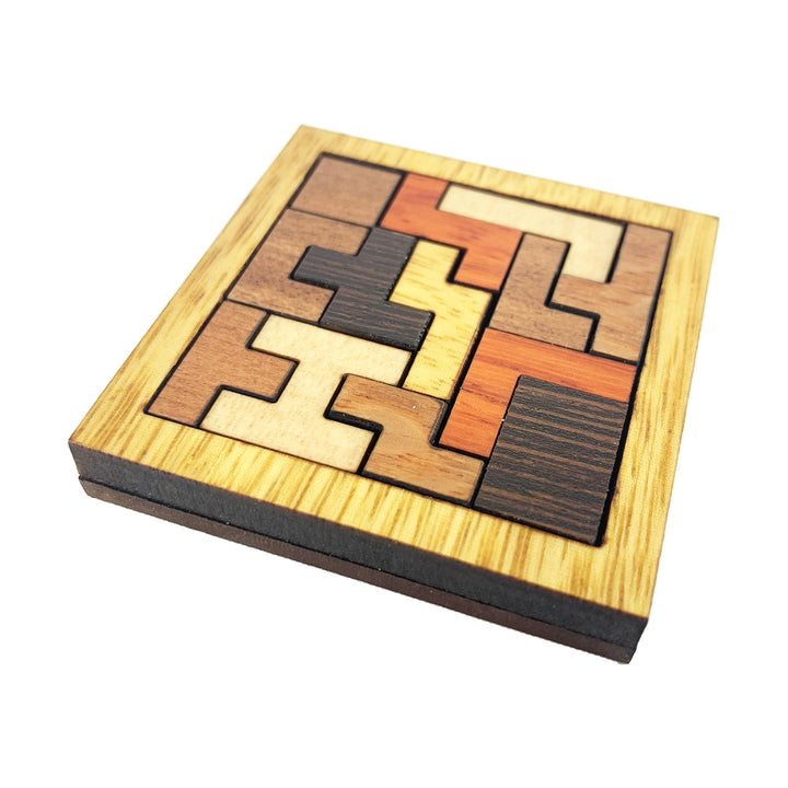 Mini Tangram Lila Holz - puzzle en bois aux formes